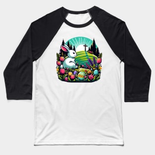 Tranquil Easter Dawn Bunny Baseball T-Shirt